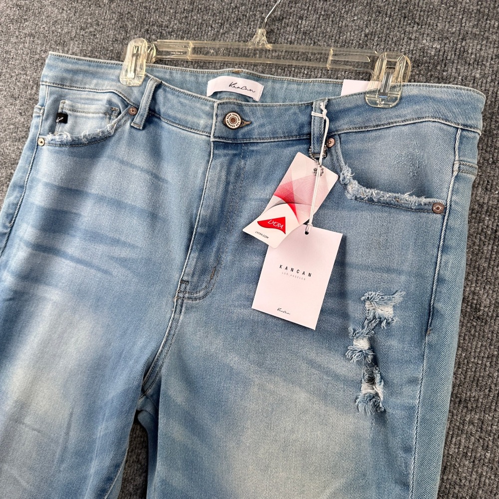 KanCan Everyday Jeans High Rise Ankle Skinny Light Wash Distressed 2XL KC8563L-P